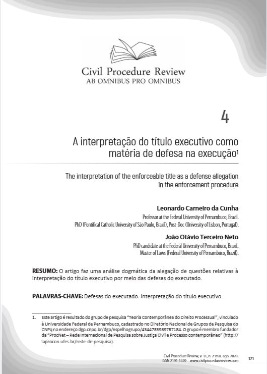 A interpretação do título executivo como matéria de defesa na execução
